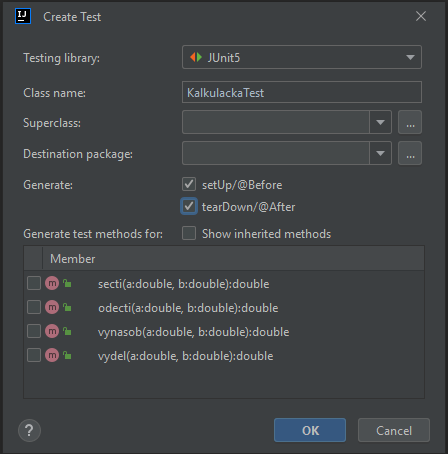 Dokončenie pridania unit testu v Kotline - Testovanie v Kotlin