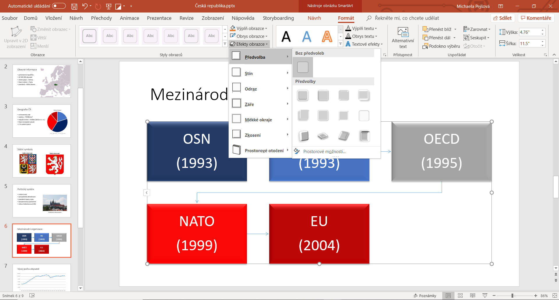 Zafarbenie SmartArt v Microsoft PowerPoint - Základy Microsoft PowerPoint