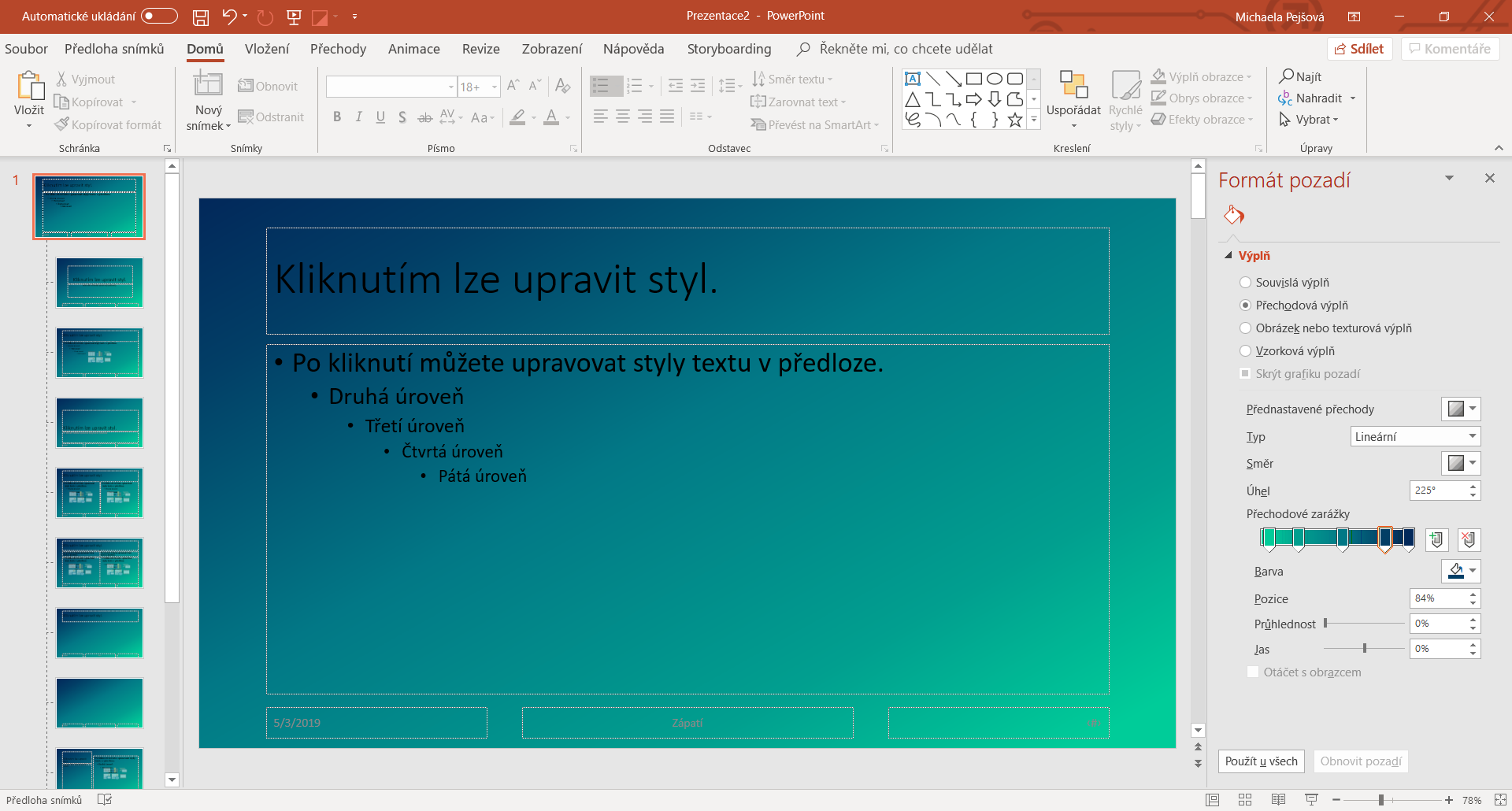 Úprava pozadia predlohy snímky v Microsoft PowerPoint - Základy Microsoft PowerPoint