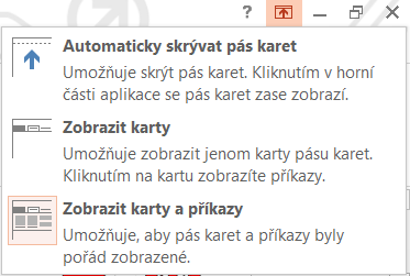 Pás kariet v Microsoft PowerPoint - Základy Microsoft PowerPoint