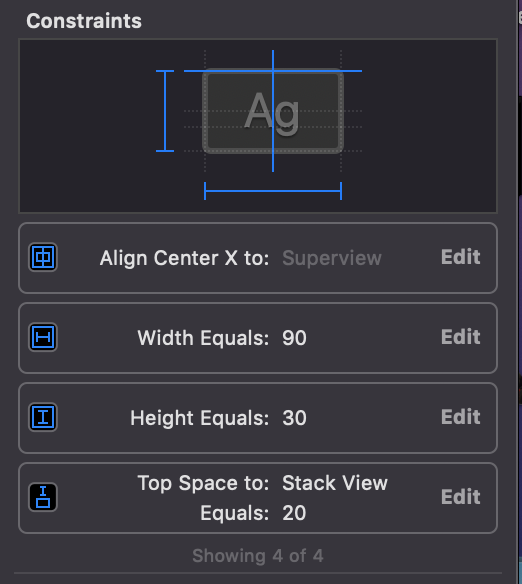 Constraints pre tlačidlo v Xcode - Vyvíjame MacOS aplikácie vo Swift