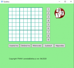 Hra Sudoku v C # .NET WPF