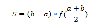 Vzorec jednoduché obdĺžnikové metódy - Matematické algoritmy