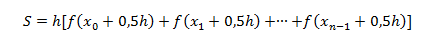 Vzorec obdĺžnikové zložené metódy - Matematické algoritmy