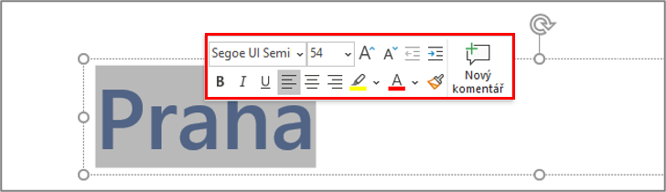 plávajúce minipanel - Základy Microsoft PowerPoint