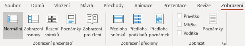 karta Zobrazenie - Základy Microsoft PowerPoint