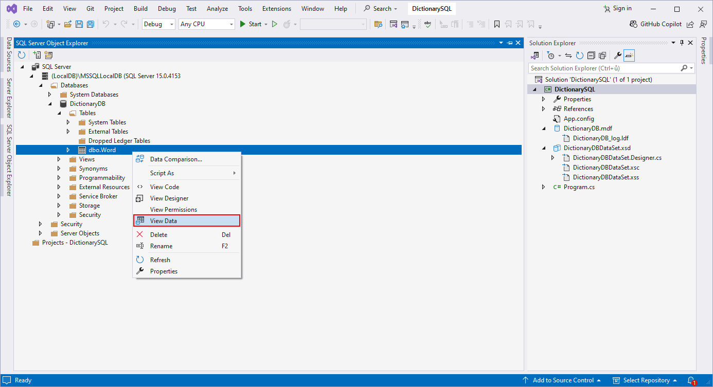 view table data - Databázy v C# - ADO.NET