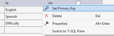 set primary key - Databázy v C# - ADO.NET