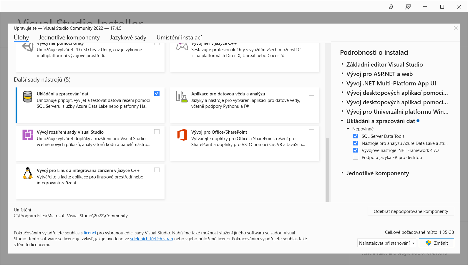 Sada funkcií Ukladanie a spracovanie dát - Entity Framework Core v C# .NET