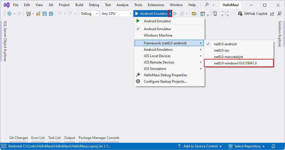 Výber cieľového frameworku – Windows - .NET MAUI - Multiplatformné aplikácie v C# .NET - .NET MAUI - Multiplatformné aplikácie v C# .NET