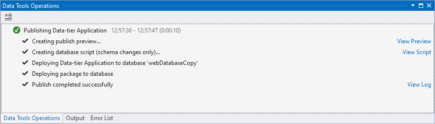 Data Tools Operations - MS-SQL databázy krok za krokom