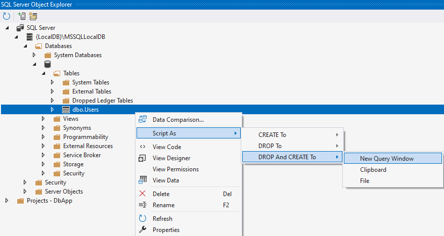 DROP AND CREATE To - MS-SQL databázy krok za krokom