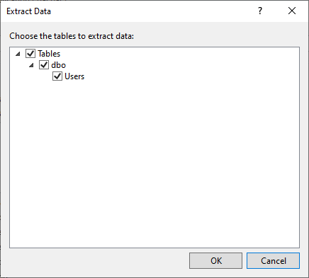 Extract Data dialóg - MS-SQL databázy krok za krokom