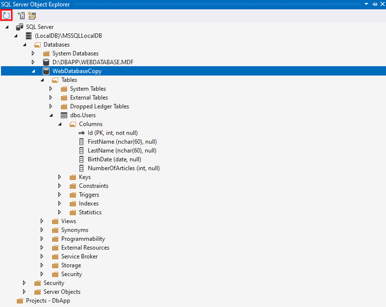 Refresh - MS-SQL databázy krok za krokom