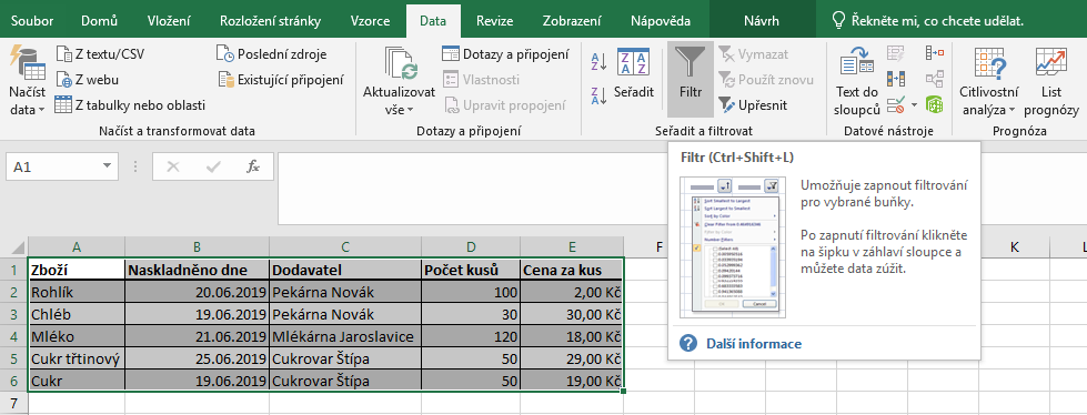 Základy Microsoft Excel