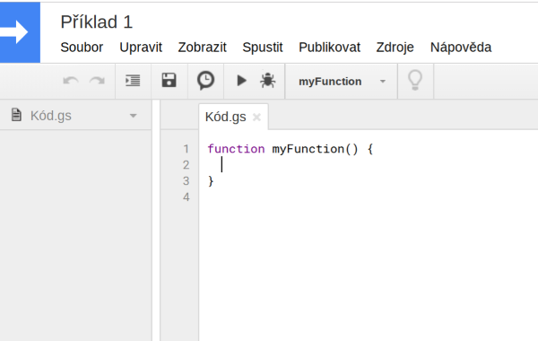 editor skriptu - Google API