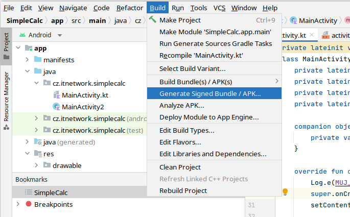 Tvorba mobilných aplikácií pre Android v Kotlin