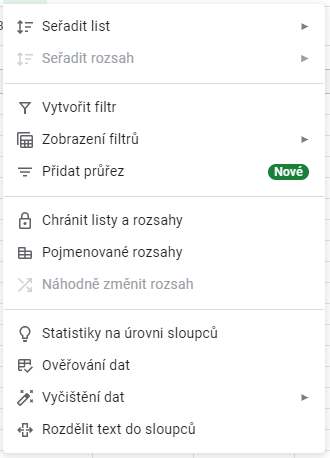 Základy - Google Tabulky (Sheets)