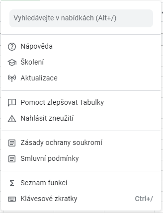 Základy - Google Tabulky (Sheets)