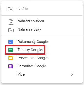 Základy - Google Tabulky (Sheets)