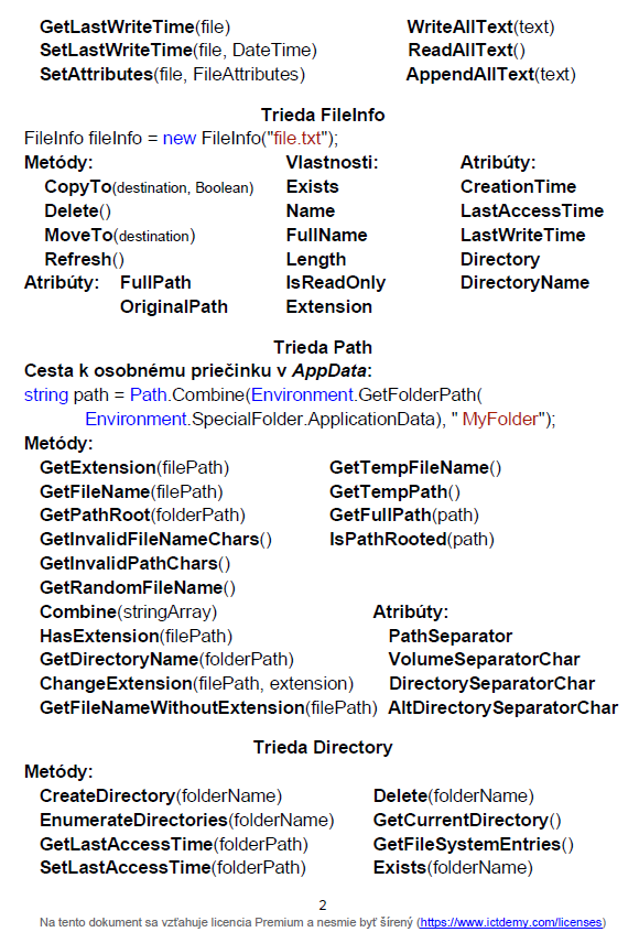 Ťahák práca so súbormi v C# .NET - Súbory v C# .NET