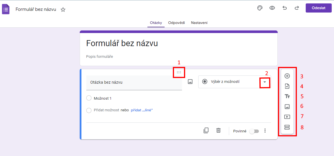 Popis tlačidiel - Google Dokumenty