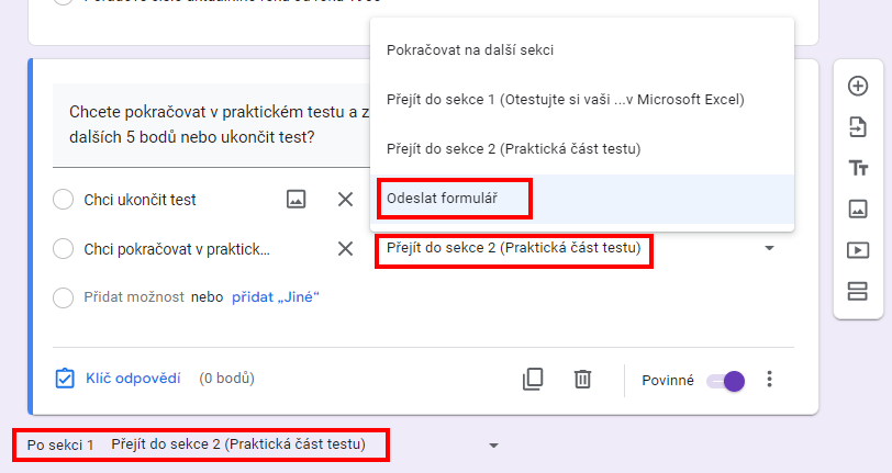 nastavenie otázky - Základy - Google Formuláre (Forms)