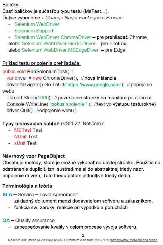 Náhled tahák testovani C# - Testovanie v C# .NET